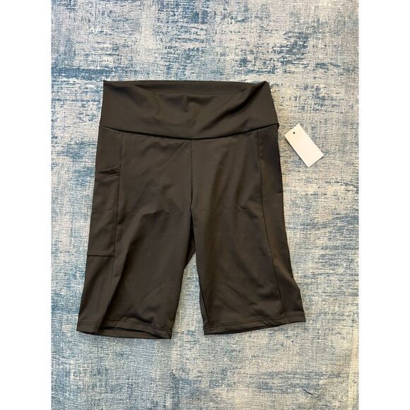 NWT! YMI Black Tight Athletic Shorts with Pocket Large - Picture 1 of 6
